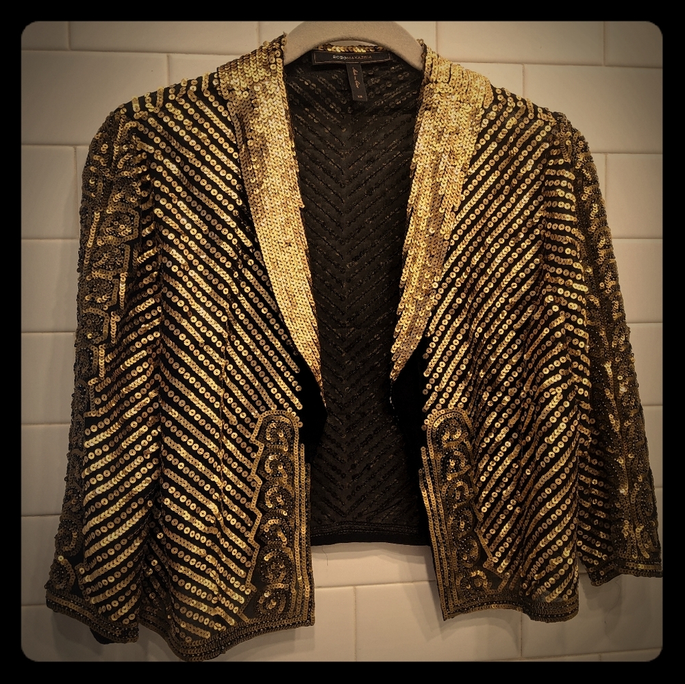 Bcbgmaxazria - Sequin Evening Blazer/Shell Top - image 1